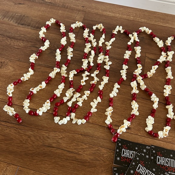 White Popcorn and Red Chocolate Cherry Garland - Picture 4 of 5